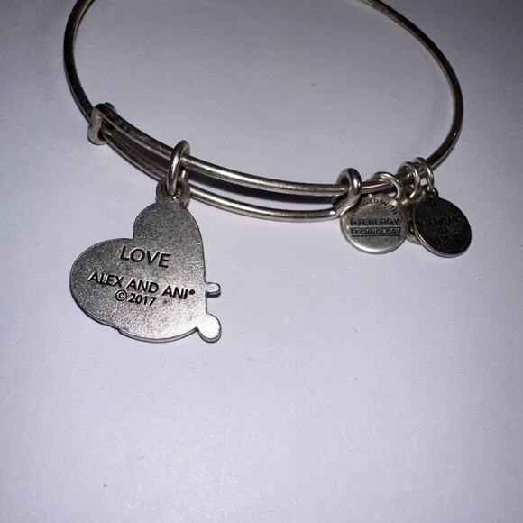 Alex and Ani Love Charm Bangle 2017 Bracelet Rafaelien Silver Tone - Picture 3 of 3